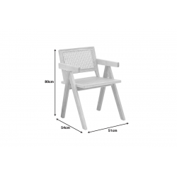Πολυθρόνα Winslow pakoworld rubberwood-rattan σε φυσική απόχρωση 51x54x80εκ