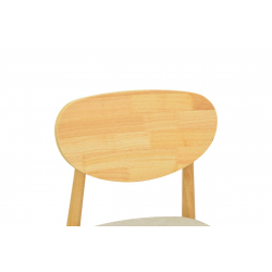 Καρέκλα Cardith pakoworld rubberwood-plywood σε φυσική απόχρωση-ύφασμα γκρι-μπεζ 48x51x78εκ