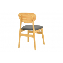 Καρέκλα Cardith pakoworld rubberwood-plywood σε φυσική απόχρωση-pu μαύρο 48x51x78εκ