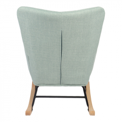 Κουνιστή πολυθρόνα Jianna pakoworld μέντα ύφασμα με πόδι σε φυσική απόχρωση 79x64x89εκ