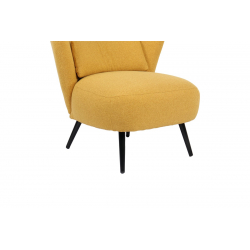 Πολυθρόνα Nagreta pakoworld κίτρινο ύφασμα με μεταλλικό πόδι σε μαύρη απόχρωση 77x73x74εκ