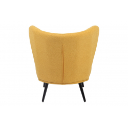 Πολυθρόνα Nagreta pakoworld κίτρινο ύφασμα με μεταλλικό πόδι σε μαύρη απόχρωση 77x73x74εκ