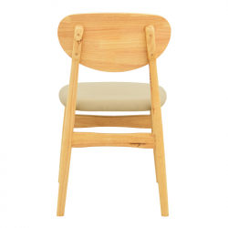 Καρέκλα Cardith pakoworld rubberwood-plywood σε φυσική απόχρωση-pu μπεζ 48x51x78εκ