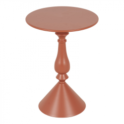 Βοηθητικό τραπέζι Lalou pakoworld μέταλλο σε απόχρωση terracotta Φ40x55εκ