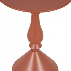 Βοηθητικό τραπέζι Lalou pakoworld μέταλλο σε απόχρωση terracotta Φ40x55εκ