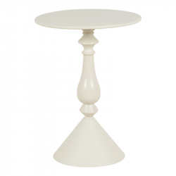 Βοηθητικό τραπέζι Lalou pakoworld μέταλλο σε κρέμα απόχρωση Φ40x55εκ