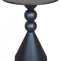 Βοηθητικό τραπέζι Bilane pakoworld μέταλλο σε μαύρη απόχρωση Φ39x55εκ