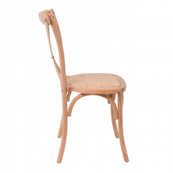 DESTINY Καρέκλα Τραπεζαρίας Οξιά Φυσικό, Κάθισμα Ψάθα, Στοιβαζόμενη  48x52x89cm