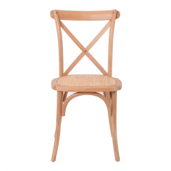 DESTINY Καρέκλα Τραπεζαρίας Οξιά Φυσικό, Κάθισμα Ψάθα, Στοιβαζόμενη  48x52x89cm