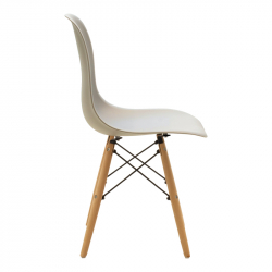 Καρέκλα Julita pakoworld PP cappuccino με φυσικό πόδι 41x46x83εκ