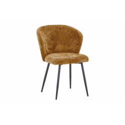 Καρέκλα Karg pakoworld camel ύφασμα-πόδι μαύρο μέταλλο 57x62x80εκ