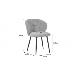 Καρέκλα Karg pakoworld camel ύφασμα-πόδι μαύρο μέταλλο 57x62x80εκ