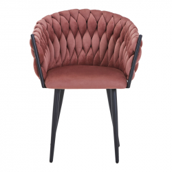 Πολυθρόνα Vivian pakoworld σάπιο μήλο βελούδο-πόδι μαύρο μέταλλο 61x55x80εκ