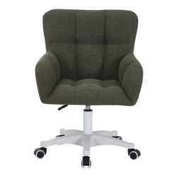 Καρέκλα γραφείου εργασίας Givole pakoworld σε λαδί μπουκλέ ύφασμα 55x55x75-84εκ