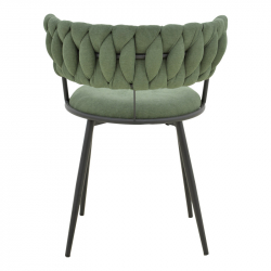 Πολυθρόνα Alkia I pakoworld ύφασμα σε χακί απόχρωση- πόδι μαύρο μέταλλο 57x58.5x72εκ