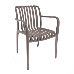 MODA-N Πολυθρόνα Στοιβαζόμενη PP, Στοιβαζόμενη Απόχρωση Mocha  56x57x81cm