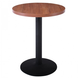 MARCO Τραπέζι Στρογγυλό Επιφάνεια Melamine Καρυδί Βάση Μέταλλο Μαύρο Φ45cm  Φ60cm H.74cm