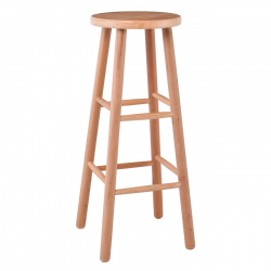 ΟΞΙΑ Σκαμπό BAR Στρογγυλό, Λούστρο Φυσικό  33x33x77cm (ΚάθισμαΦ30cm)