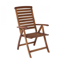 GARDEN Πολυθρόνα Βεράντας - Κήπου, Ξύλο Ακακία, Ψηλή Πλάτη 5 Θέσεων, Πτυσσόμενη, Καρυδί  58x70x110cm