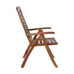 GARDEN Πολυθρόνα Βεράντας - Κήπου, Ξύλο Ακακία, Ψηλή Πλάτη 5 Θέσεων, Πτυσσόμενη, Καρυδί  58x70x110cm