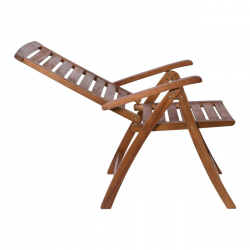 GARDEN Πολυθρόνα Βεράντας - Κήπου, Ξύλο Ακακία, Ψηλή Πλάτη 5 Θέσεων, Πτυσσόμενη, Καρυδί  58x70x110cm
