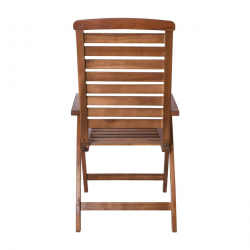 GARDEN Πολυθρόνα Βεράντας - Κήπου, Ξύλο Ακακία, Ψηλή Πλάτη 5 Θέσεων, Πτυσσόμενη, Καρυδί  58x70x110cm