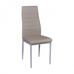 JETTA Καρέκλα Τραπεζαρίας Κουζίνας, Μέταλλο Βαφή Γκρι Pvc Cappuccino  40x50x95cm