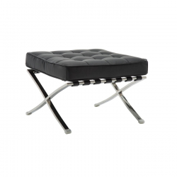 BARCELONA τ. Σκαμπό - Υποπόδιο, Βάση Inox, Pu Μαύρο  61x61x43cm