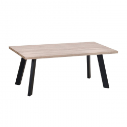 BAXTER Τραπεζάκι Σαλονιού Καθιστικού, Μέταλλο Βαφή Μαύρο, Sonoma  110x60x45cm