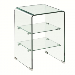 GLASSER Κομοδίνο Clear  2 Ράφια - Γυαλί 10mm / 5mm  40x40x60cm