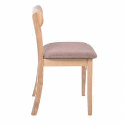 DOM Καρέκλα Τραπεζαρίας Απόχρωση Oak, Ύφασμα Καφέ  48x51x79cm