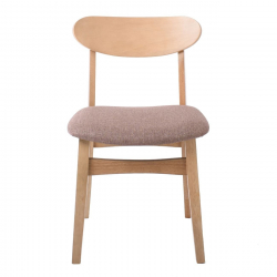 DOM Καρέκλα Τραπεζαρίας Απόχρωση Oak, Ύφασμα Καφέ  48x51x79cm