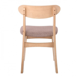 DOM Καρέκλα Τραπεζαρίας Απόχρωση Oak, Ύφασμα Καφέ  48x51x79cm