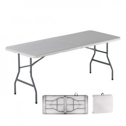 BLOW-R Τραπέζι Συνεδρίου - Catering Πτυσσόμενο (Βαλίτσα), HDPE Άσπρο, Μέταλλο Βαφή Γκρι  180x75x74cm