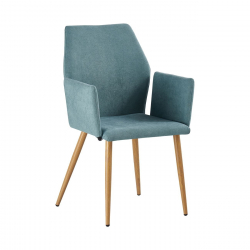 LETO Πολυθρόνα Τραπεζαρίας Κουζίνας, Μέταλλο Βαφή Φυσικό, Ύφασμα Βεραμάν  55x56x86cm