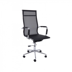 BF3200 Πολυθρόνα Διευθυντή Μέταλλο Χρώμιο - Mesh Μαύρο  55x64x108/116cm