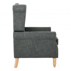 ROSY Πολυθρόνα - Μπερζέρα Φυσικό, Ύφασμα Ανθρακί  76x80x103cm