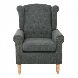 ROSY Πολυθρόνα - Μπερζέρα Φυσικό, Ύφασμα Ανθρακί  76x80x103cm