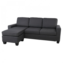 PORTLAND-W Καναπές Σαλονιού - Καθιστικού, Γωνία Αναστρέψιμη Ύφασμα Σκούρο Γκρι  203x140x85cm H.88cm