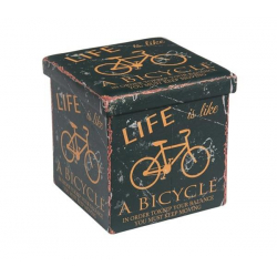 ORION Σκαμπό Αποθηκευτικό - Βοηθητικό, PU Deco Bike  38x38x38cm