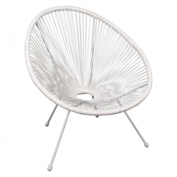 ACAPULCO Πολυθρόνα Μέταλλο Βαφή Άσπρο, Rattan Άσπρο  73x76x89cm