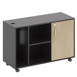 PROJECT Ντουλάπι Γραφείου Πλαϊνό Τροχήλατο, 2 Ράφια,Θέση Η/Υ, Απόχρωση Sonoma - Γκρι  100x40x62cm