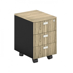 PROJECT Συρταριέρα Τροχήλατη Γραφείου, 3 Συρτάρια, Απόχρωση Sonoma - Γκρι  41x45x59cm