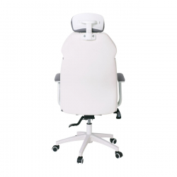 BF8300 Πολυθρόνα Γραφείου Διευθυντή, Microfiber Γκρι PU Άσπρο  64x72x122/130cm