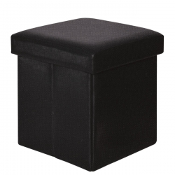 ORION Σκαμπό Αποθηκευτικό - Βοηθητικό, PU Μαύρο  38x38x38cm