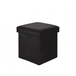 ORION Σκαμπό Αποθηκευτικό - Βοηθητικό, PU Μαύρο  38x38x38cm