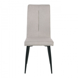 MINA Καρέκλα Τραπεζαρίας Κουζίνας, Μέταλλο Βαφή Μαύρο, Ύφασμα Μπεζ  43x56x97cm