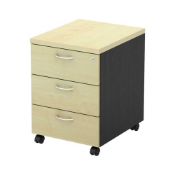 ΣΥΡΤΑΡΙΕΡΑ Τροχήλατη, Με 3 συρτάρια, Απόχρωση Dark Grey - Beech  40x48x56cm