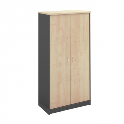 ΝΤΟΥΛΑΠΑ-Α Γραφείου Δίφυλλη, 4 Ράφια, Απόχρωση Dark Grey - Beech  80x40x172cm