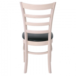 NATURALE Καρέκλα White Wash, Pu Μαύρο  42x50x91cm